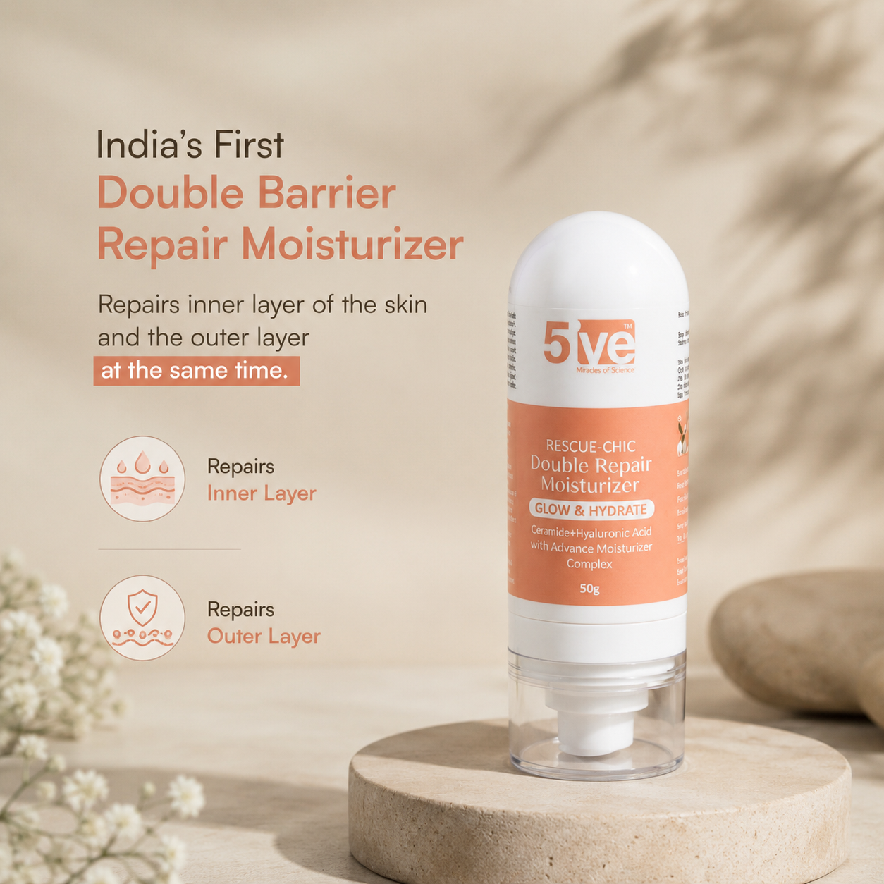 Rescue Chic Double Repair Moisturizer for Face - 50g