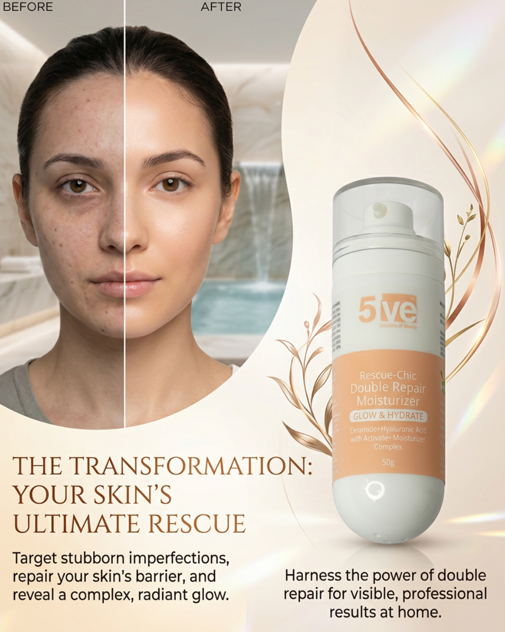 Rescue Chic Double Repair Moisturizer for Face - 50g