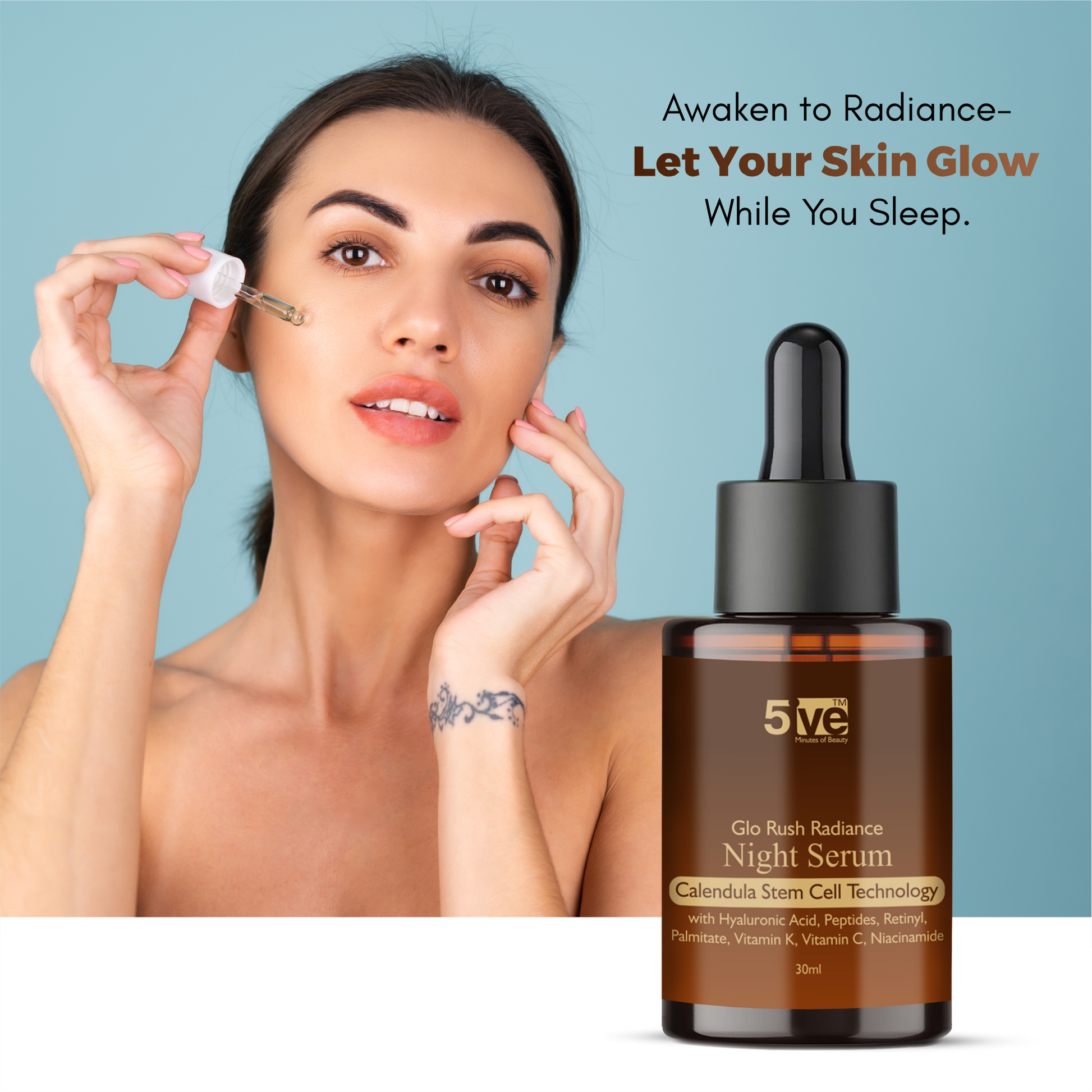 Glorush Radiance Night Serum for Face - 30ml