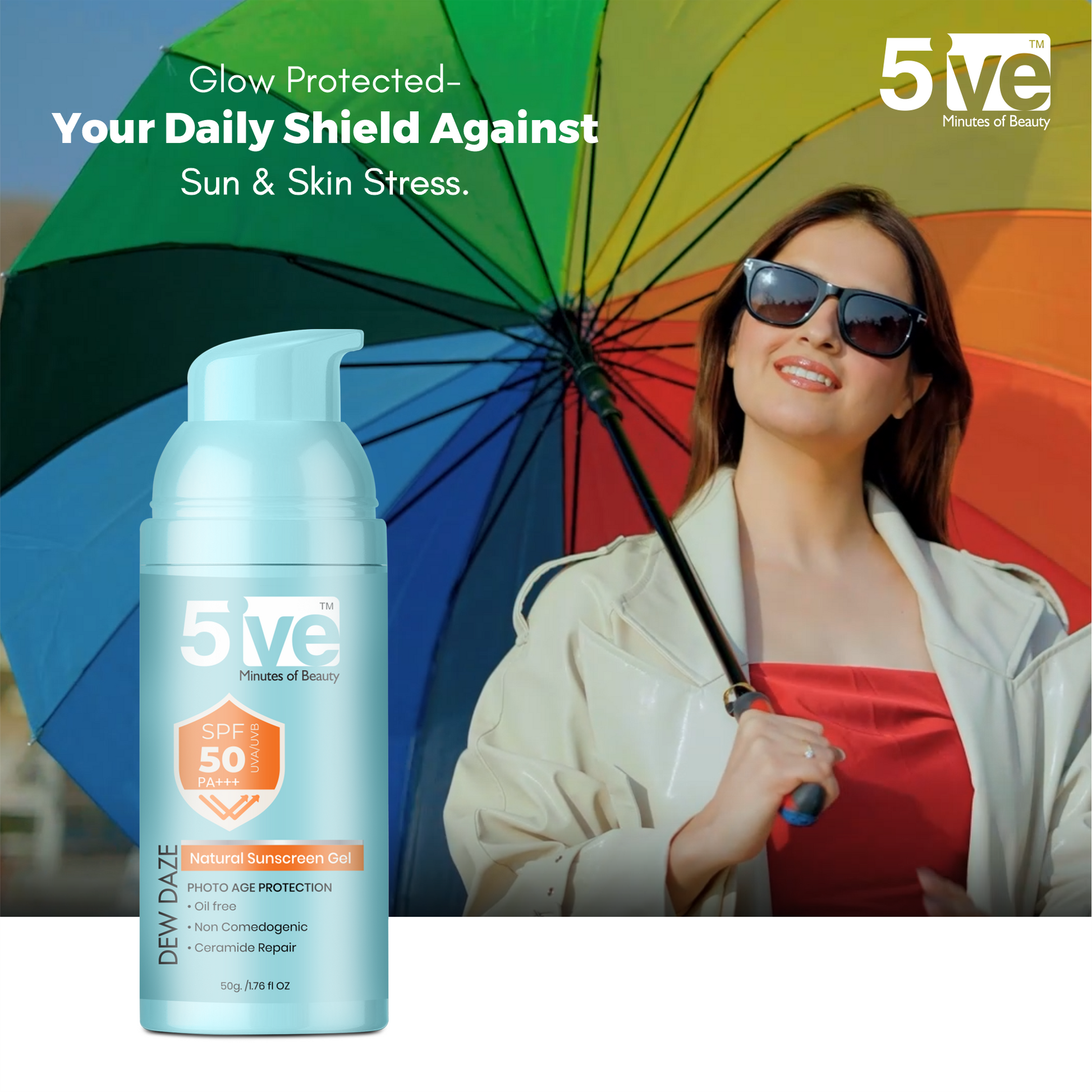 Dew Daze Sunscreen SPF 50 PA+++Gel - 50 ml