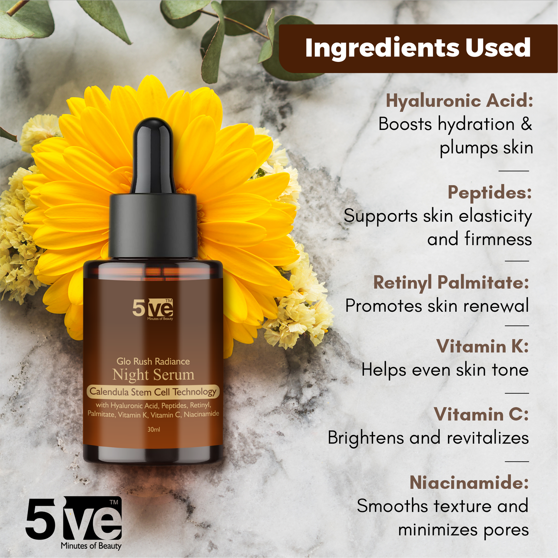 Glorush Radiance Night Serum for Face - 30ml