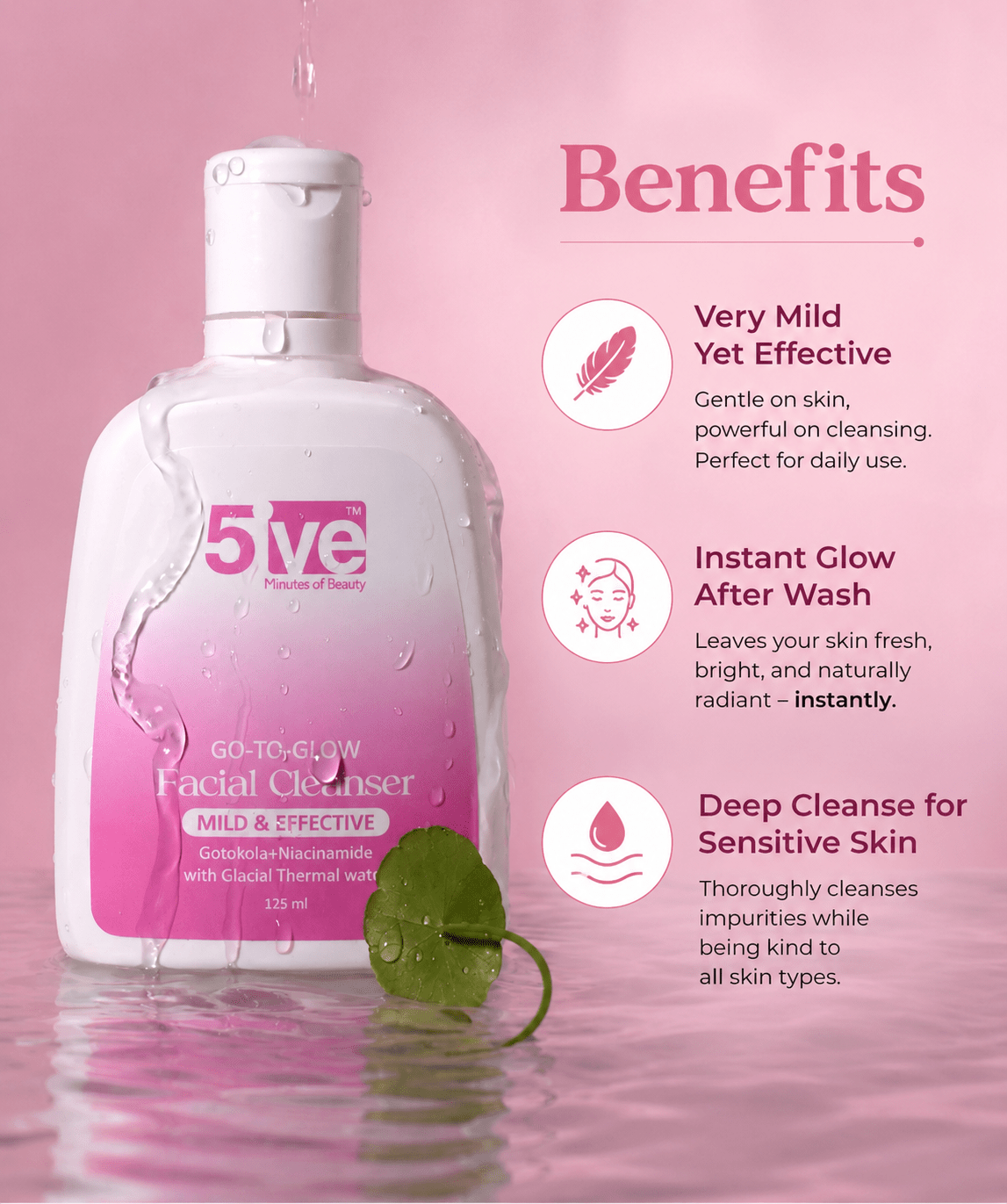 Go to Glow Facial Cleanser All Skin Types - 125 ml - 5ive
