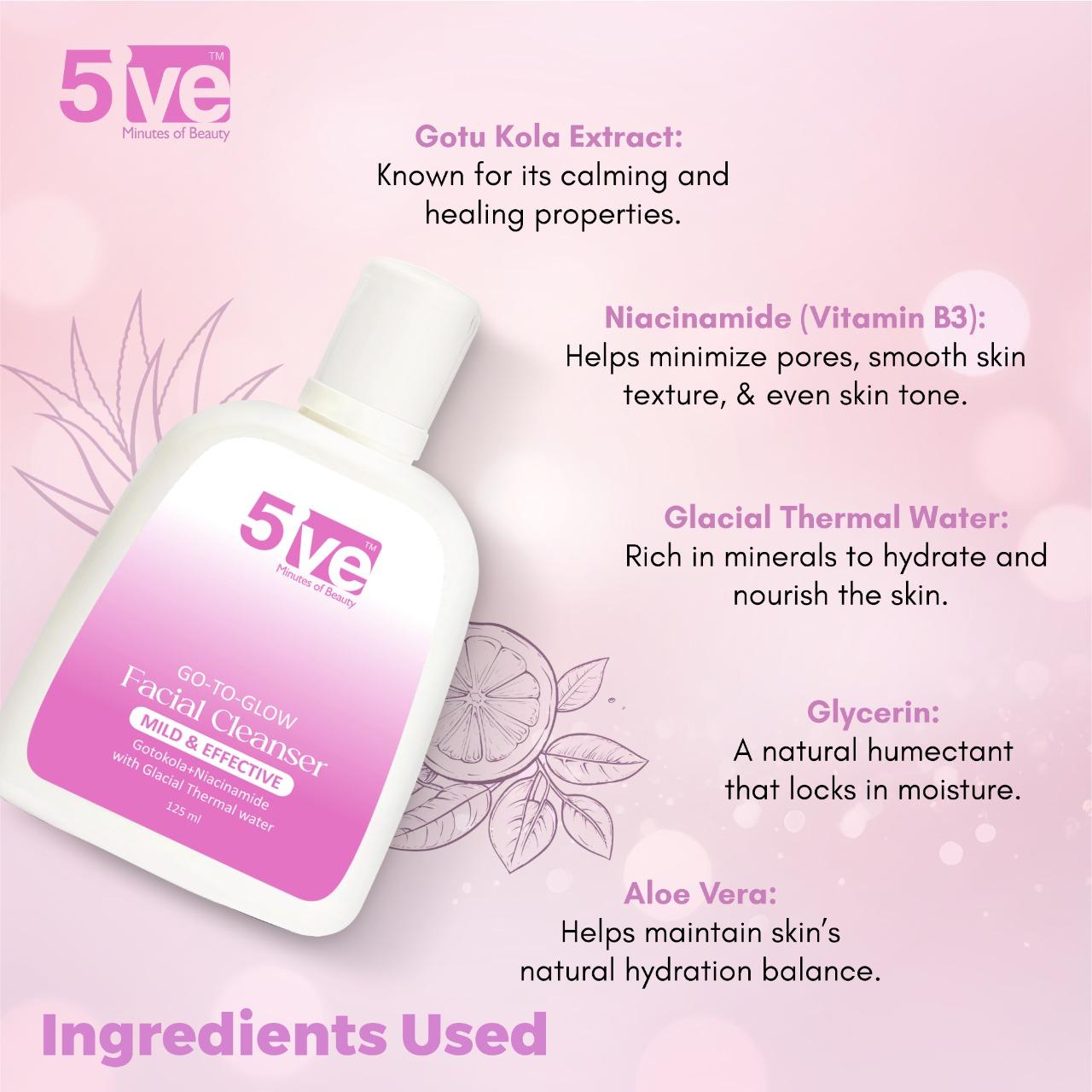 5ive Go-To-Glow Facial Cleanser 125ml